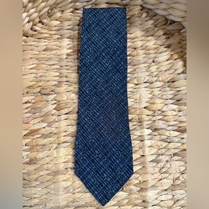 Giorgio Armani Geometric Patterned Dark Blue Tie